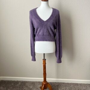 Aritzia V-neck Cropped Kitten Sweater